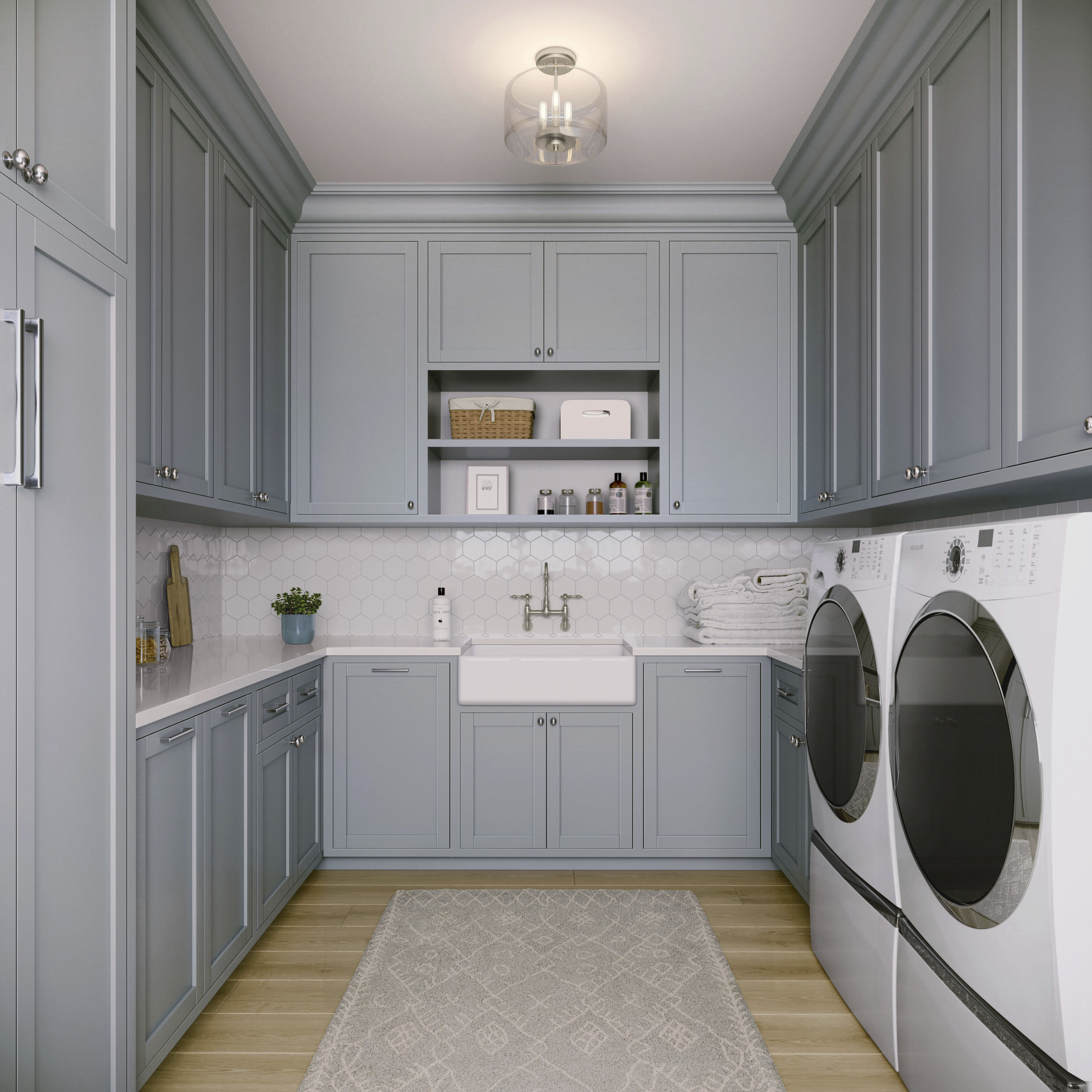 Asheville 3 Light 11 inch Brushed Nickel Semi-Flush Mount Ceiling Light